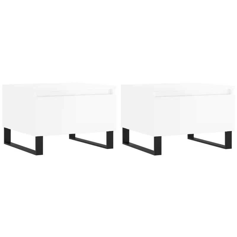 2 uds Mesas de Centro - Mesas bajas madera ingeniería gris hormigón 50x46x35 cm