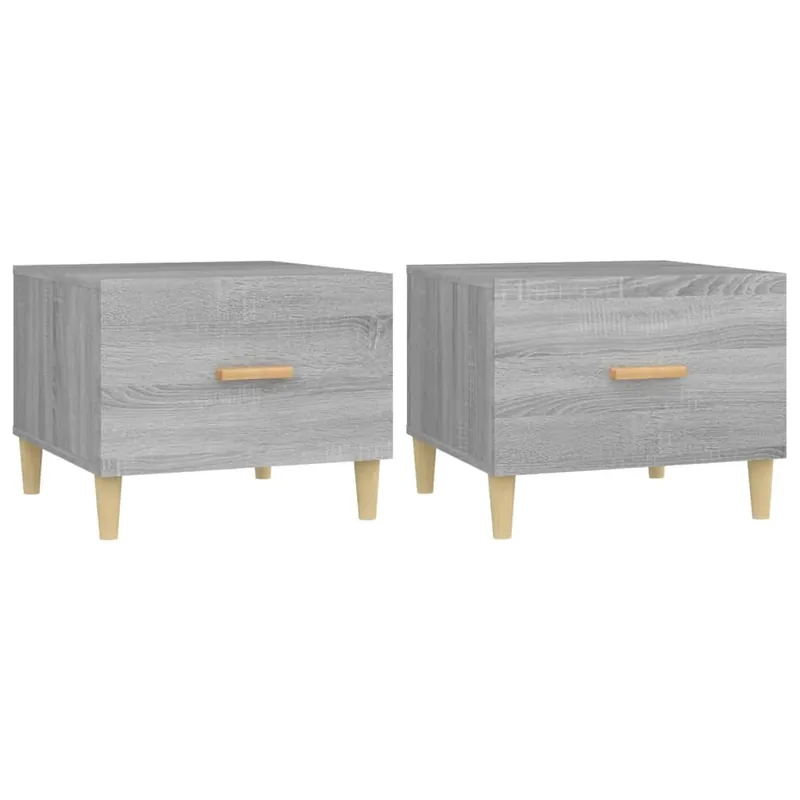 2 uds Mesas de Centro - Mesas de Café madera de ingeniería negro 50x50x40 cm