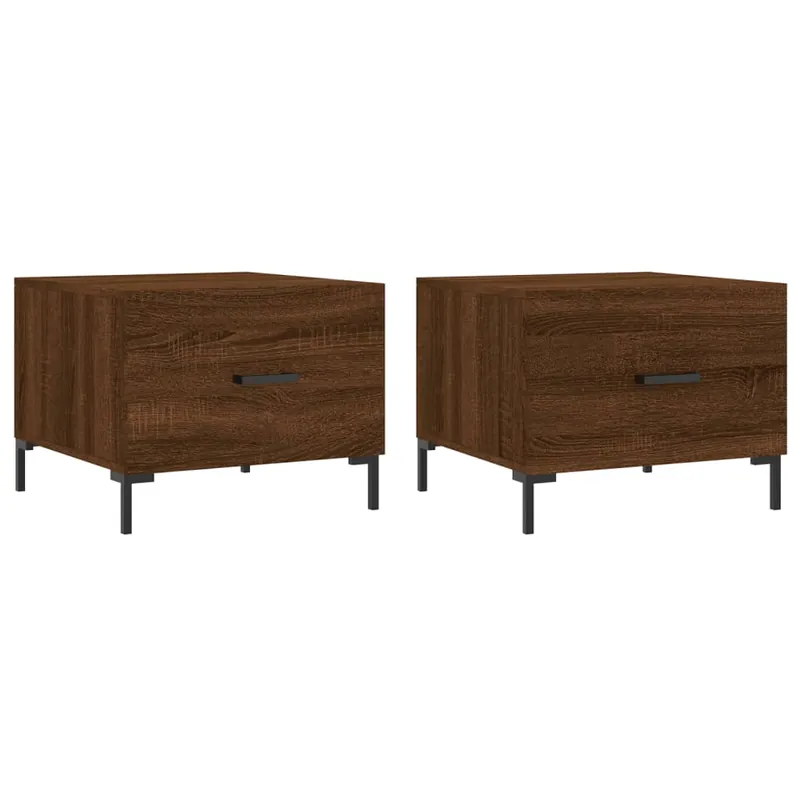 2 uds Mesas de Centro - Mesas bajas - Mesas de Café madera ingeniería gris hormigón 50x50x40cm