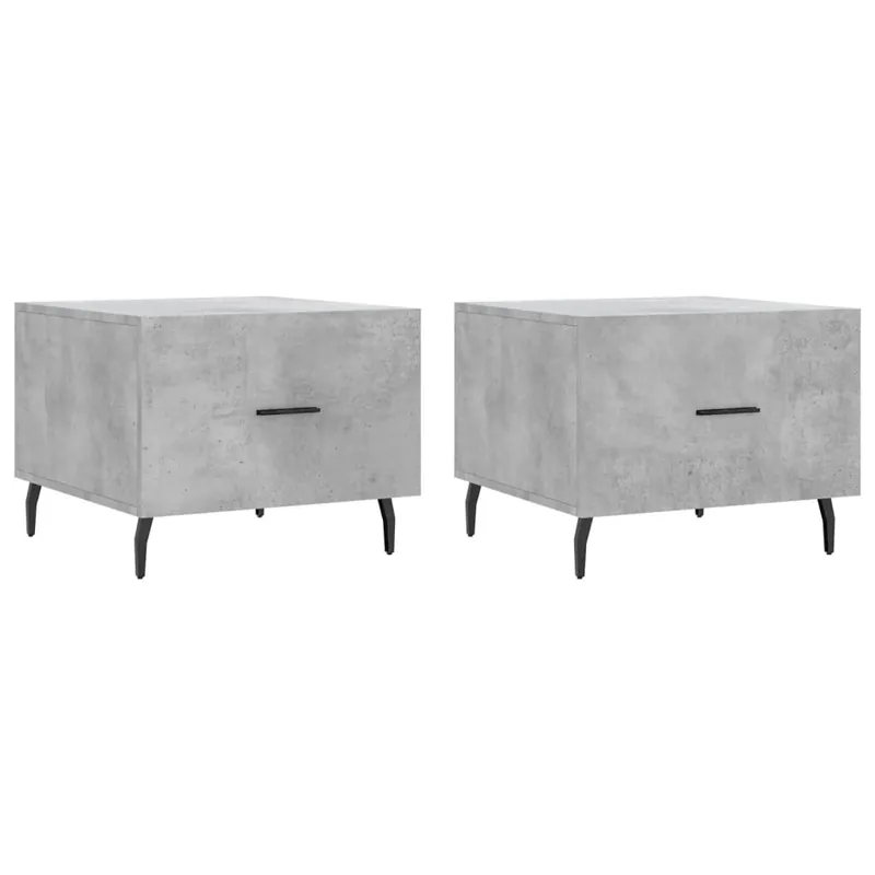 2 uds Mesas de Centro - Mesas de Café madera de ingeniería blanco 50x50x40 cm