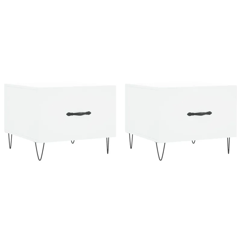 2 uds Mesas de Centro - Mesas bajas - Mesas de Café madera ingeniería gris hormigón 50x50x40cm