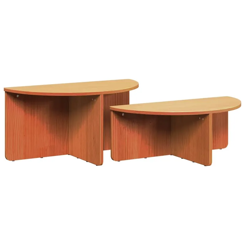 2 uds Mesas bajas - Mesas de Centro - Mesas de Café Natural Madera maciza de pino