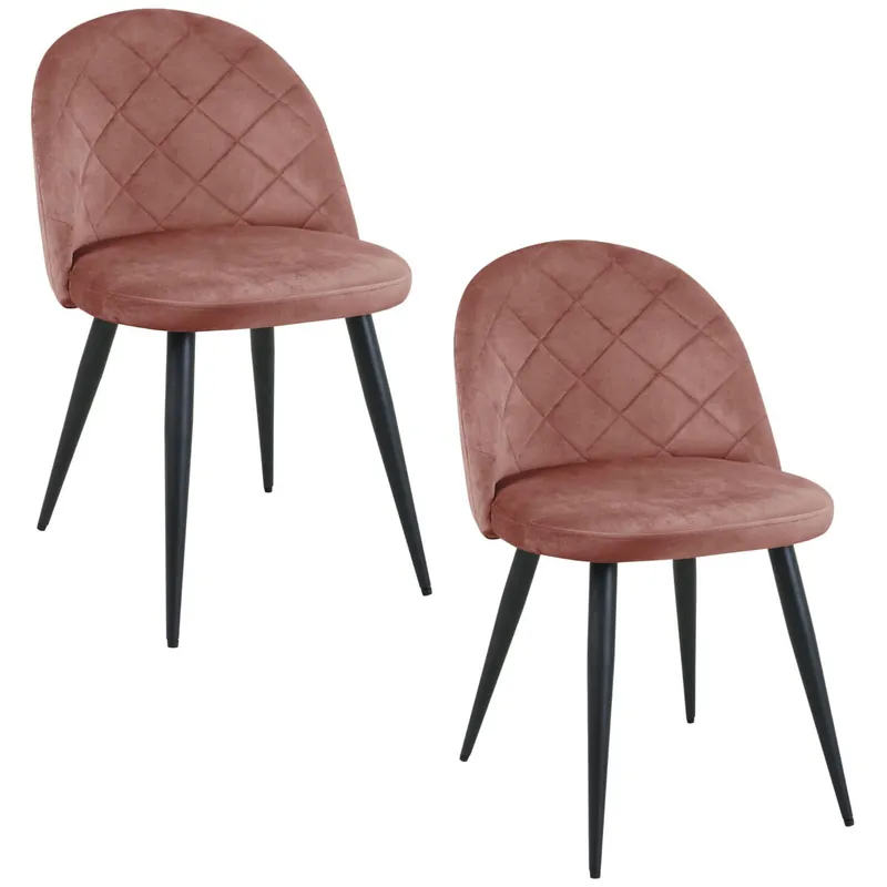2x Silla tapizada capitoné de terciopelo SJ.077 Verde botella - Muebles