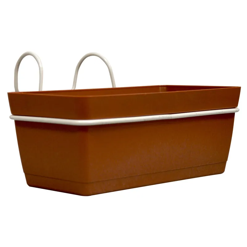 3 Jardineras L 22 Cm Con Ganchos, De Polipropileno - Jardín