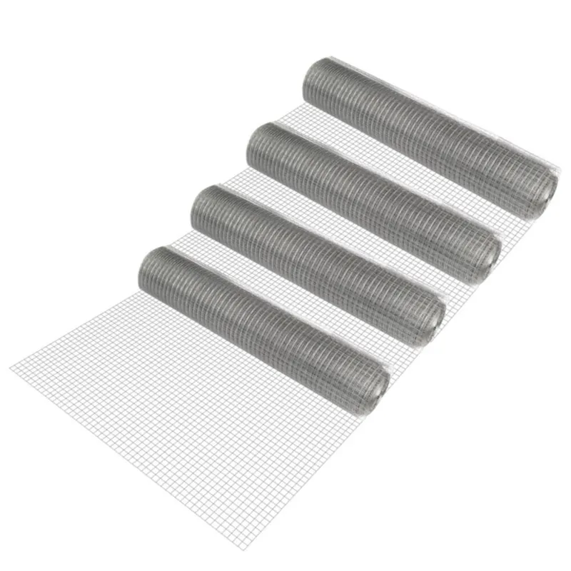4 rollos de malla de alambre cuadrados100 m - 1 x 25 m / rollo - acero galvanizado - gris [pro.tec]