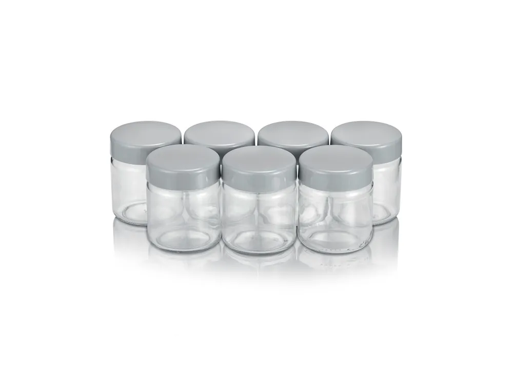 SEVERIN 7 Tarros de repuesto 150 ml cada uno para yogurtera, con tapa antiderrames 100% libre de BPA, EG 3513 - Cocina