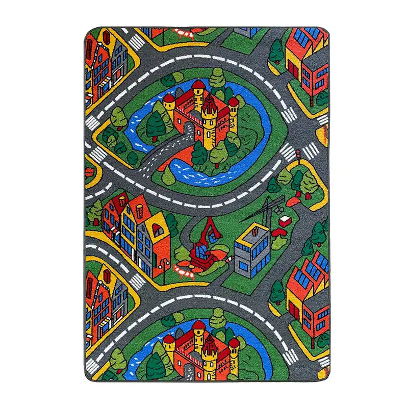 Acomoda Textil – Alfombra Infantil Ciudad Carretera para Jugar con Coches. Alfombra Antideslizante, Plegable y Acolchada. (Modelo A, 140x200 cm)