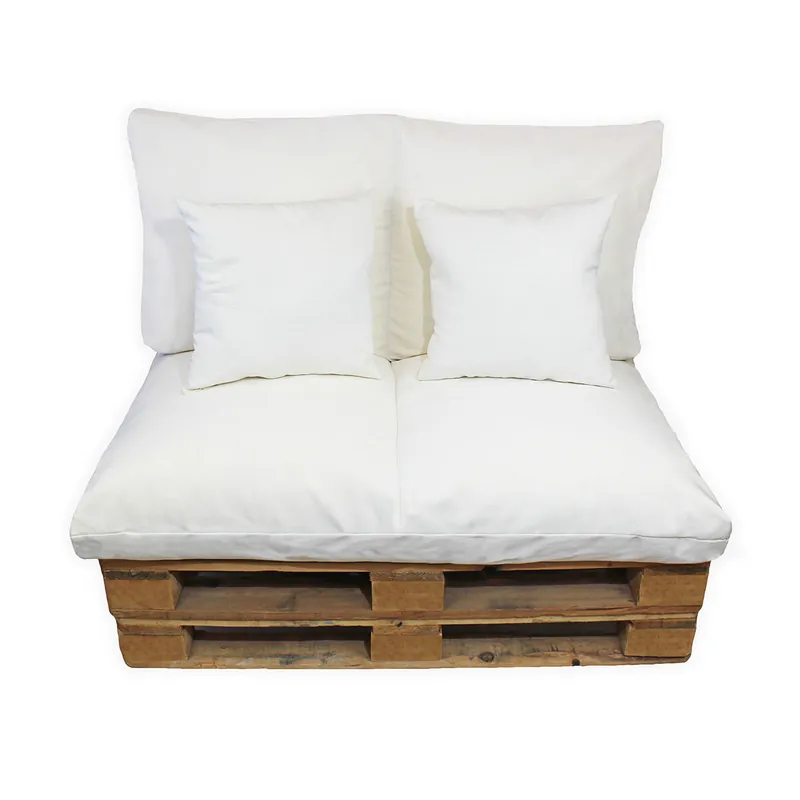 Acomoda Textil – Cojines Sofá Palets 2 Plazas Desenfundable y Lavable 120x80cm. NO INCLUYE PALETS. (Beige) - Jardín