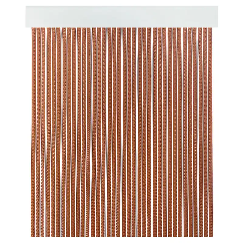 Acomoda Textil - Cortina Interior o Exterior PVC para Terraza, Jardín, Balcón y Patio. Panel con Barra de Aluminio Antimoscas e Insectos Fácil Instalación. (Caramelo/Blanco, 90x210 cm)