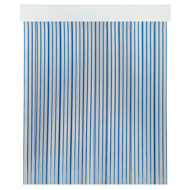 Acomoda Textil - Cortina Interior o Exterior PVC para Terraza, Jardín, Balcón y Patio. Panel con Barra de Aluminio Antimoscas e Insectos Fácil Instalación. (Azul/Transparente, 90x210 cm)
