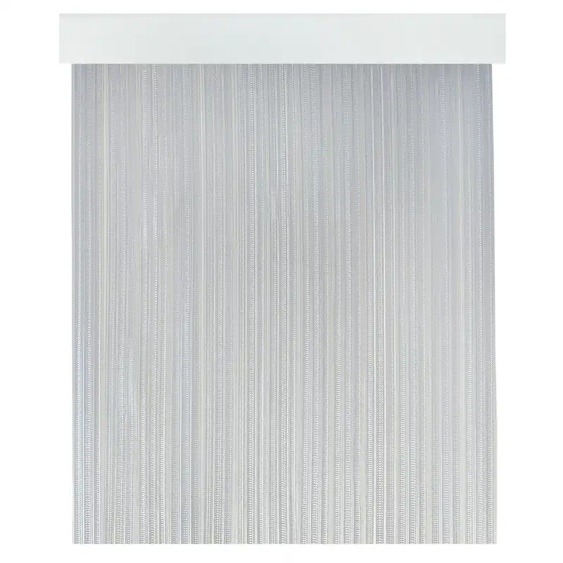 Acomoda Textil - Cortina Interior o Exterior PVC para Terraza, Jardín, Balcón y Patio. Panel con Barra de Aluminio Antimoscas e Insectos Fácil Instalación. (Cristal, 90x210 cm)