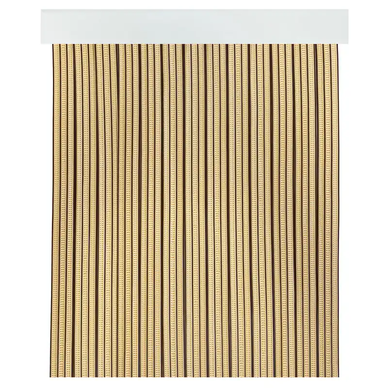 Acomoda Textil - Cortina Interior o Exterior PVC para Terraza, Jardín, Balcón y Patio. Panel con Barra de Aluminio Antimoscas e Insectos Fácil Instalación. (Beige/Marrón, 90x210 cm)