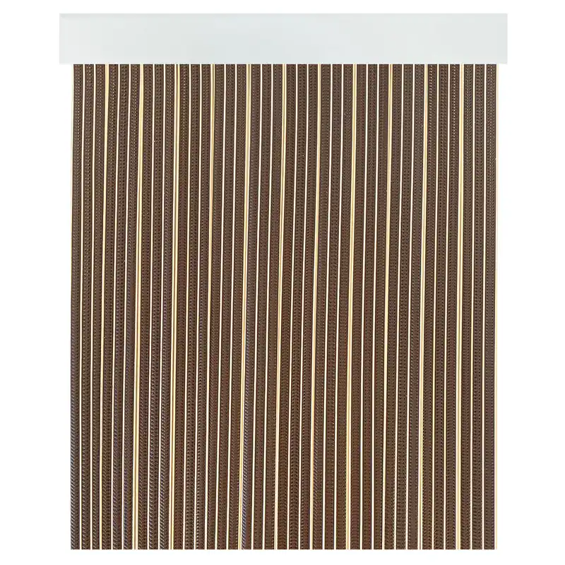 Acomoda Textil - Cortina Interior o Exterior PVC para Terraza, Jardín, Balcón y Patio. Panel con Barra de Aluminio Antimoscas e Insectos Fácil Instalación. (Marrón/Beige, 90x210 cm)
