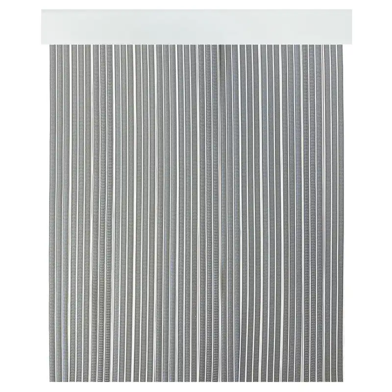 Acomoda Textil - Cortina Interior o Exterior PVC para Terraza, Jardín, Balcón y Patio. Panel con Barra de Aluminio Antimoscas e Insectos Fácil Instalación. (Gris/Blanco, 90x210 cm)