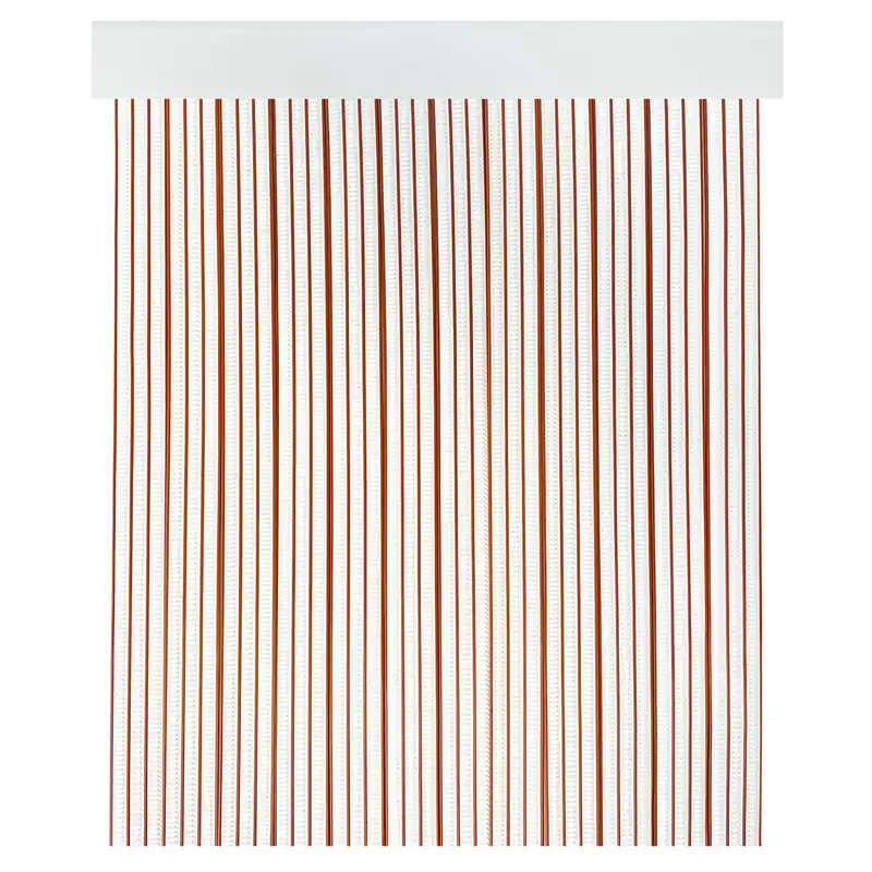 Acomoda Textil - Cortina Interior o Exterior PVC para Terraza, Jardín, Balcón y Patio. Panel con Barra de Aluminio Antimoscas e Insectos Fácil Instalación. (Blanco/Caramelo, 90x210 cm)