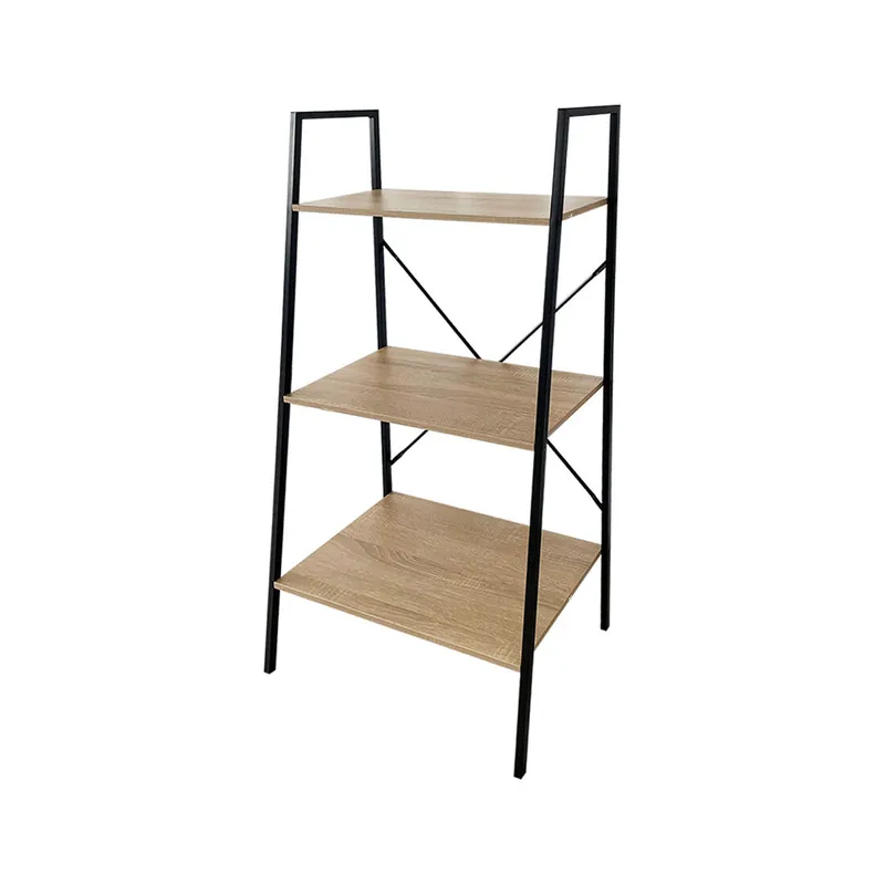 Acomoda Textil – Estantería Librería para Almacenamiento de Acero Negro Y Madera. Mueble Organizador con Protección Antivuelco para Salón y Dormitorio Fácil Montaje. (3 Estantes, 110x32,5x60 cm) - Muebles