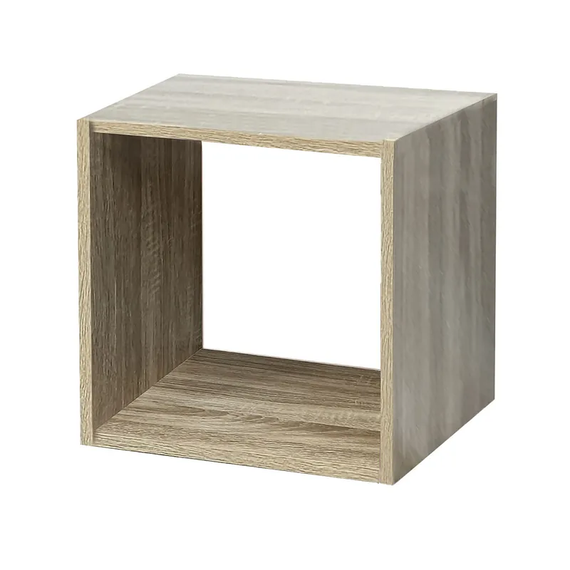 Acomoda Textil – Estantería para Pared y Suelo de Madera Moderna y Resistente para Dormitorio, Cocina, Baño y Oficina. Estante para Organizar de Fácil Instalación. (1 Cubo, Blanco) - Muebles