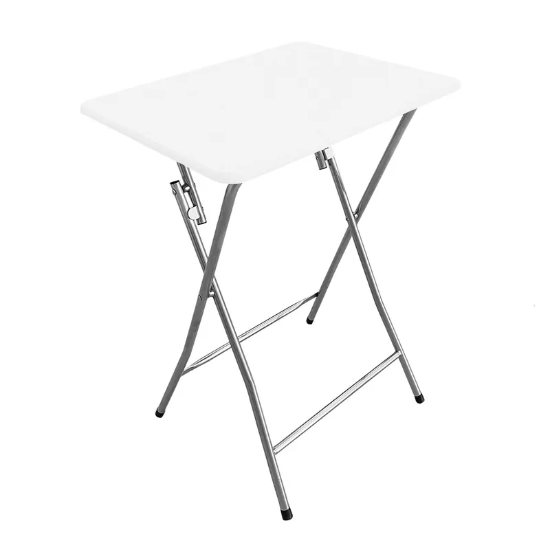 Acomoda Textil – Mesa Auxiliar Plegable de Madera y Aluminio 48x38x66 cm. Mesa Multifunción Portátil, Estable y Resistente para Cocina, Terraza, Jardín o Patio. (Blanco)