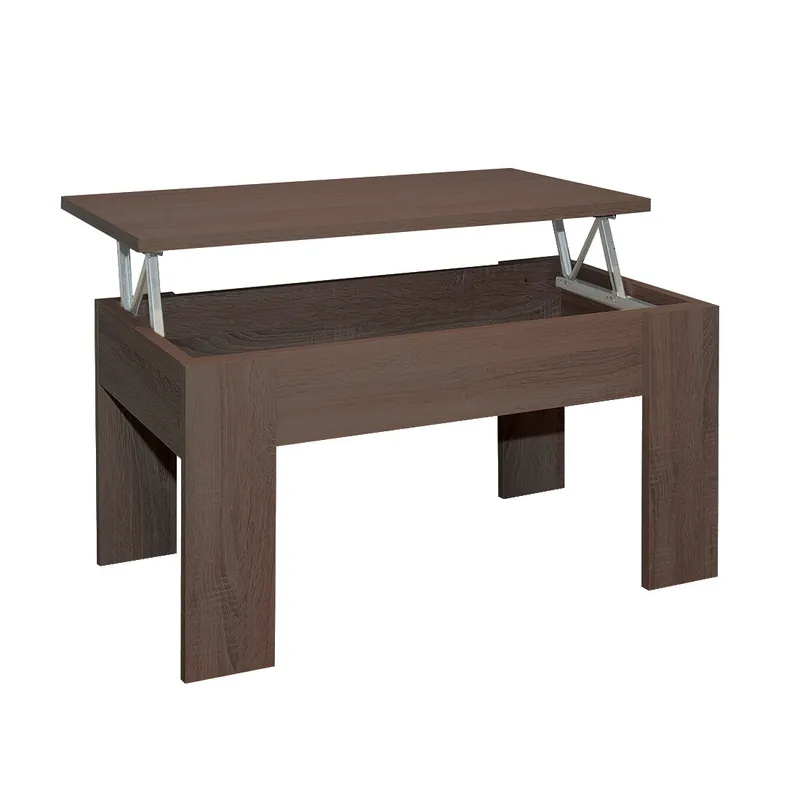 Acomoda Textil – Mesa de Centro Elevable para Almacenamiento de Madera Gala. Mesita Amplia y Cómoda para Salón y Comedor 46x90x50 cm. (Ártico) - Muebles