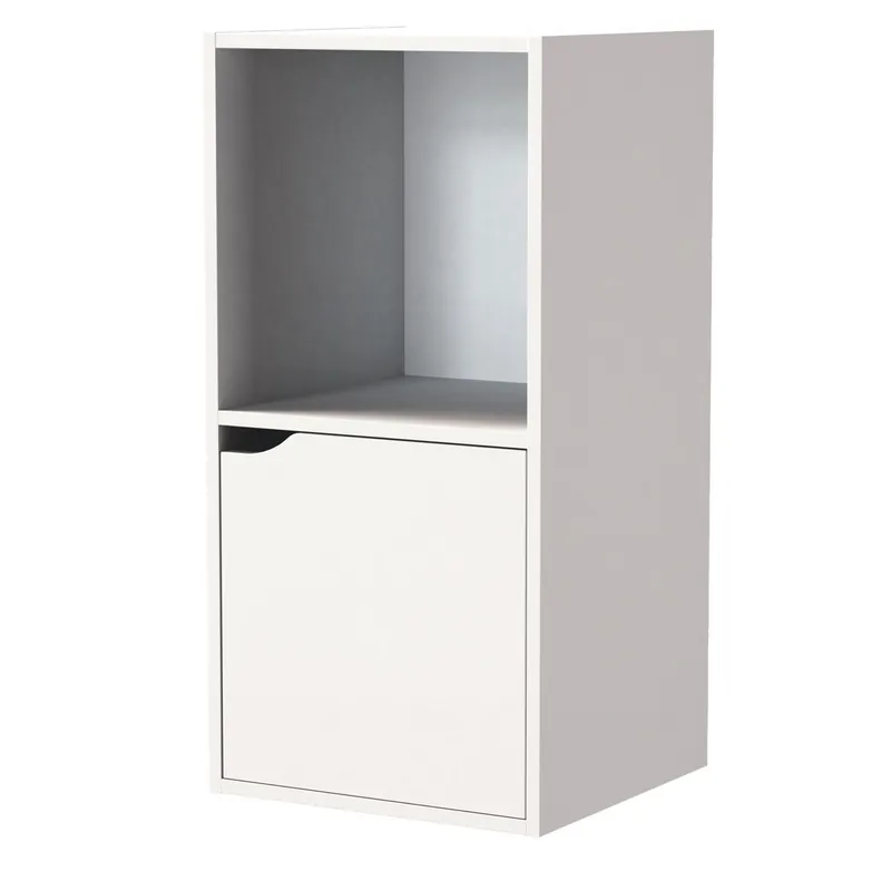 Acomoda Textil – Mesita de Noche de Madera 60x30x29 cm con Doble Compartimento para Almacenamiento de Ropa y Objetos Personales. Mueble para el Dormitorio de Fácil Montaje. (Blanco, 1 Unidad) - Muebles