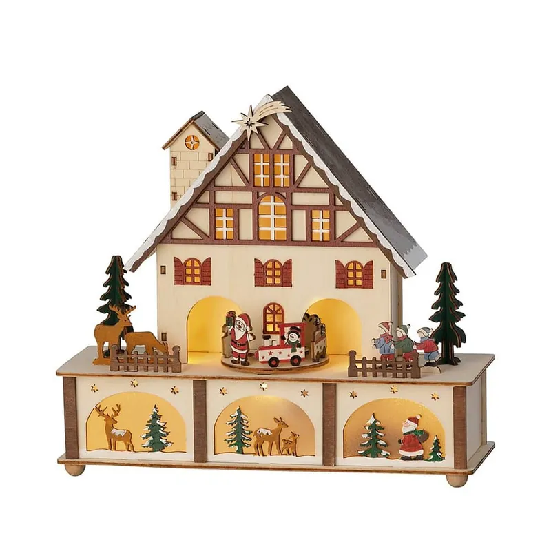 Adorno Navideño Lumineo Madera 27 x 24,3 x 10 cm - Decoración