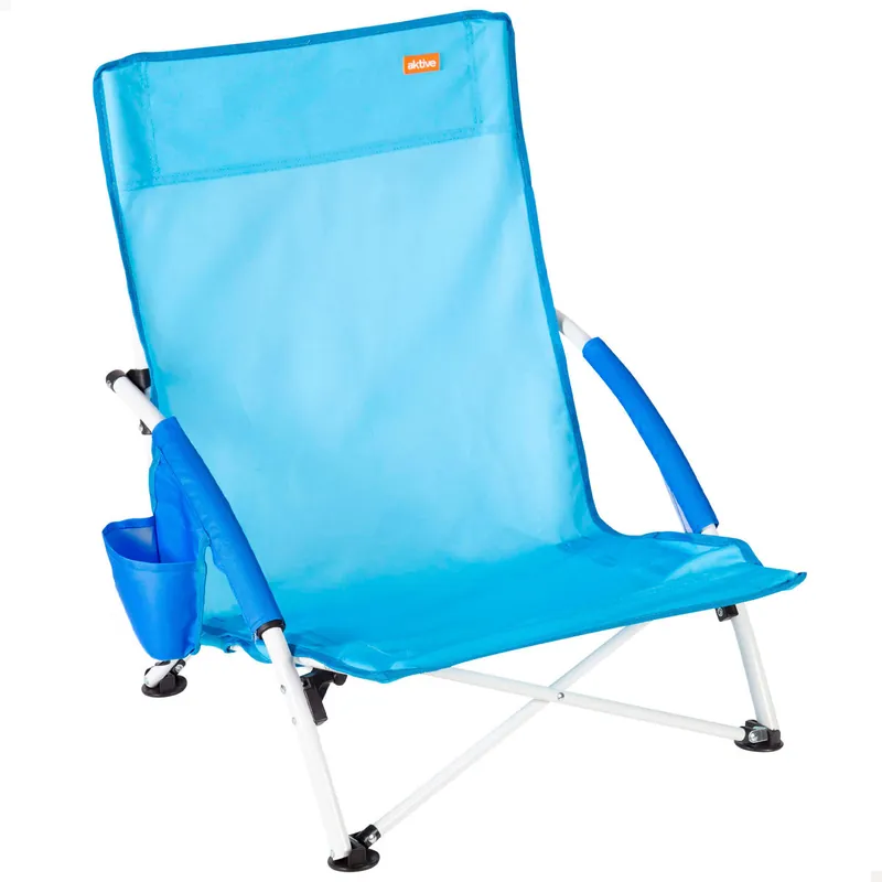 Aktive Beach Silla de playa plegable azul marino 50x49x66 cm - Jardín