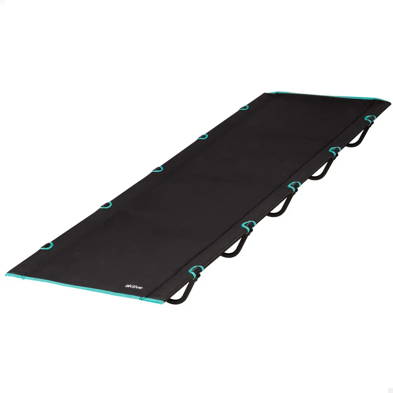 Aktive Cama plegable camping 194x65,5x14 cm negra con bolsa de transporte - Jardín