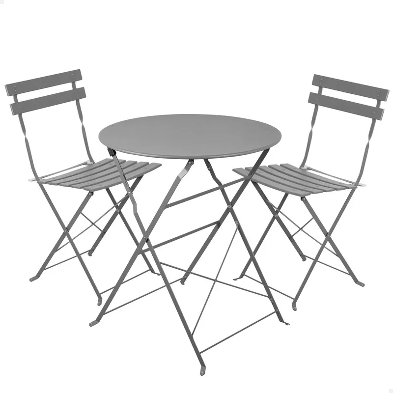 Aktive Conjunto de muebles de terraza 60x70 cm gris - Jardín
