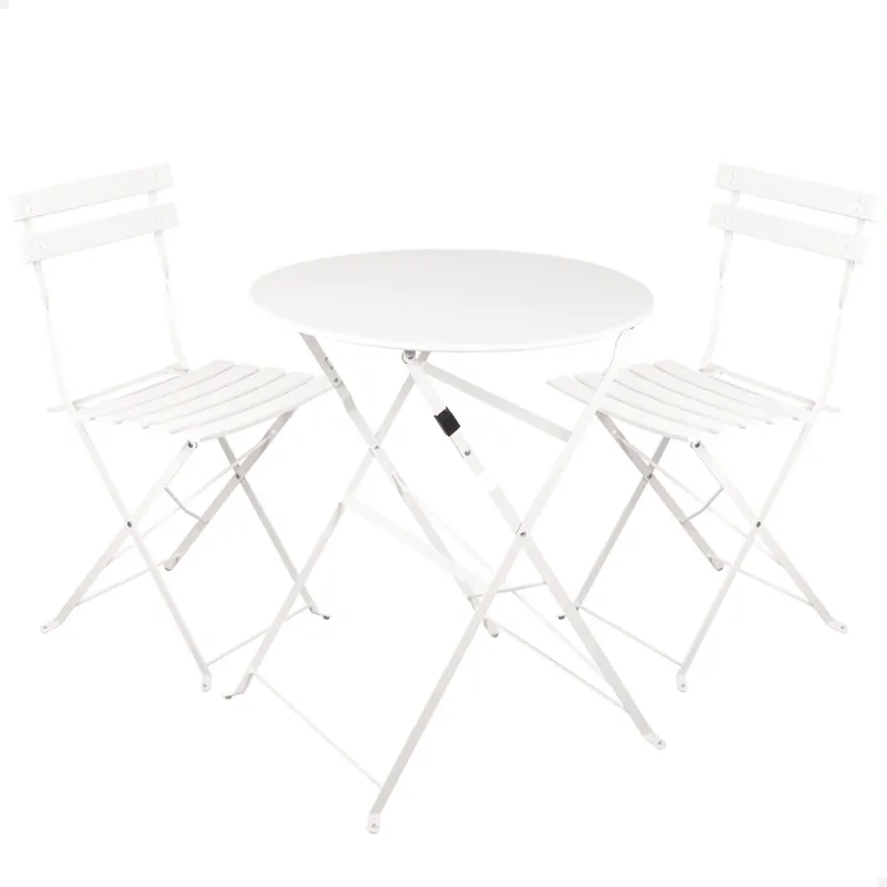 Aktive Conjunto de muebles de terraza 60x70 cm blanco - Jardín