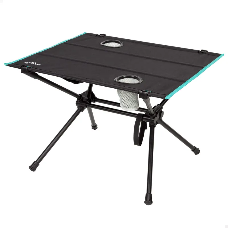 Aktive Mesa camping plegable 62x56x42 cm con portavasos - Jardín