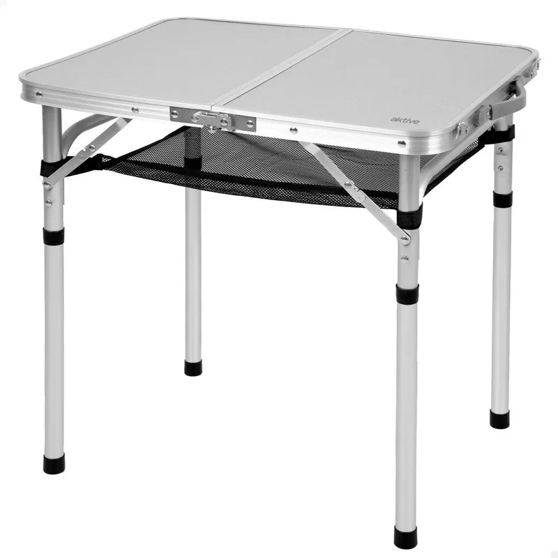 Aktive Mesa plegable camping maletín antideslizante beige c/red auxiliar - Jardín