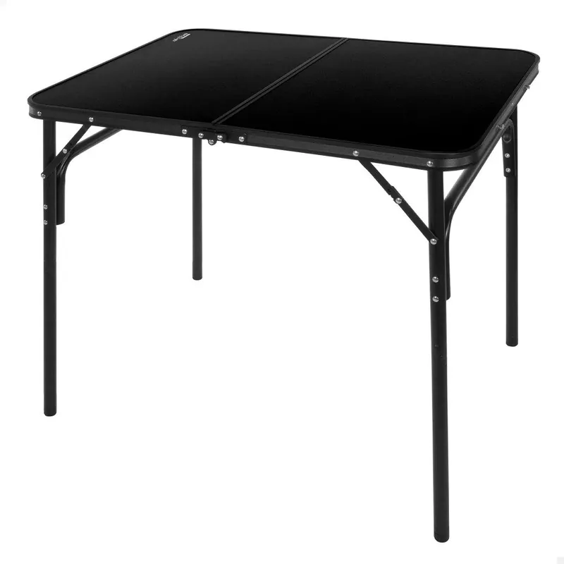Aktive Mesa plegable camping maletín antideslizante negro con sistema de nivelación - Jardín