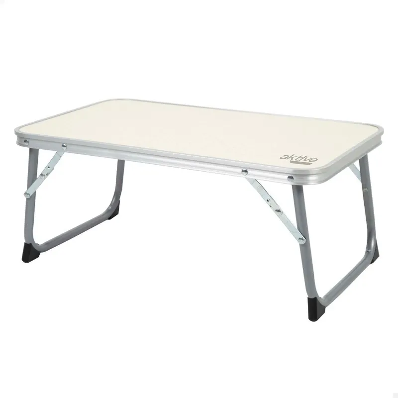 Aktive Mesa plegable pequeña camping antivuelco y ultraligera beige - Jardín