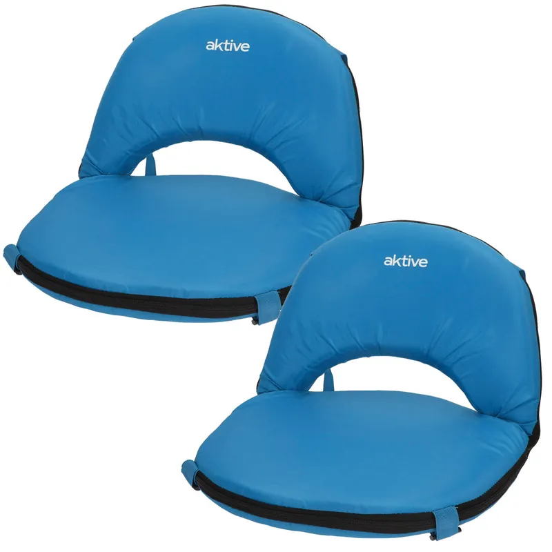 Aktive Pack 2 asientos plegables 64x24x5,5 cm azul con respaldo ajustable - Jardín