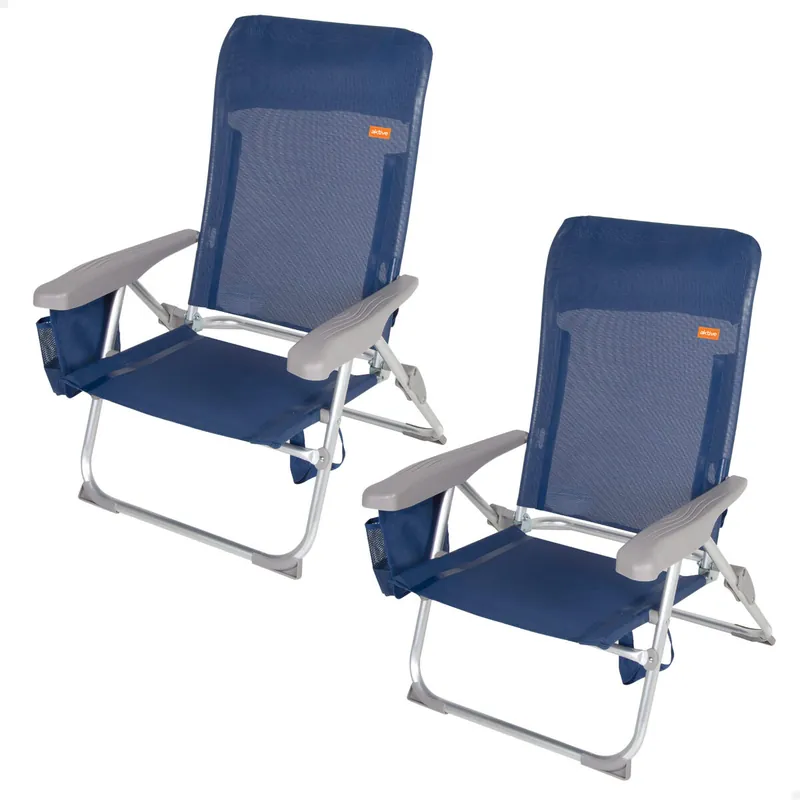 Aktive Pack 2 sillas de playa multiposición plegado Slim - Jardín
