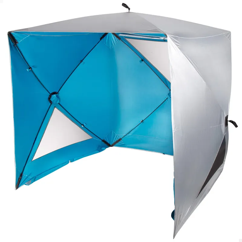 Aktive Paravientos y carpa de playa Pop Up azul 165x165x183 cm - Jardín