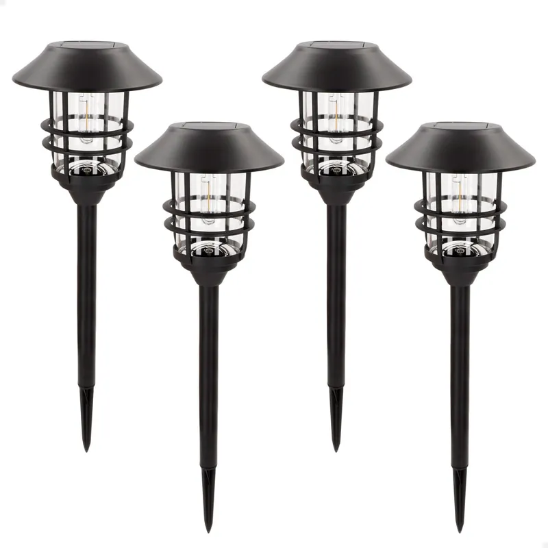 Aktive Set de 4 balizas LED solares luz cálida 6 lúmenes IP44 - Decoración