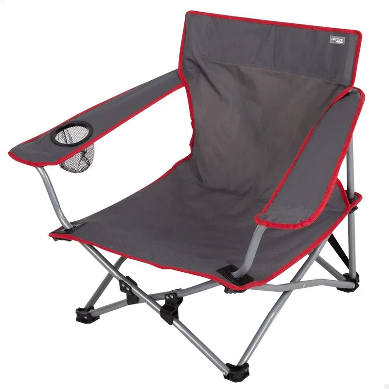 Aktive Silla baja plegable camping gris - Jardín