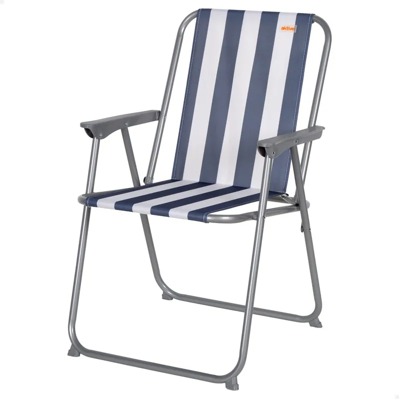 Aktive Silla playa alta fija plegable 45x42x75 cm marinera - Jardín