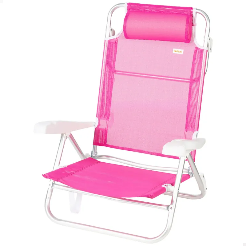 Aktive Silla playa baja multiposición 47x49x82 cm fucsia - Jardín