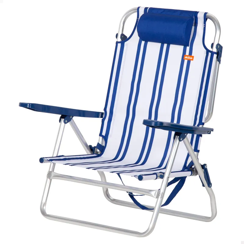 Aktive Silla playa baja multiposición 48x45x83 cm marinera - Jardín