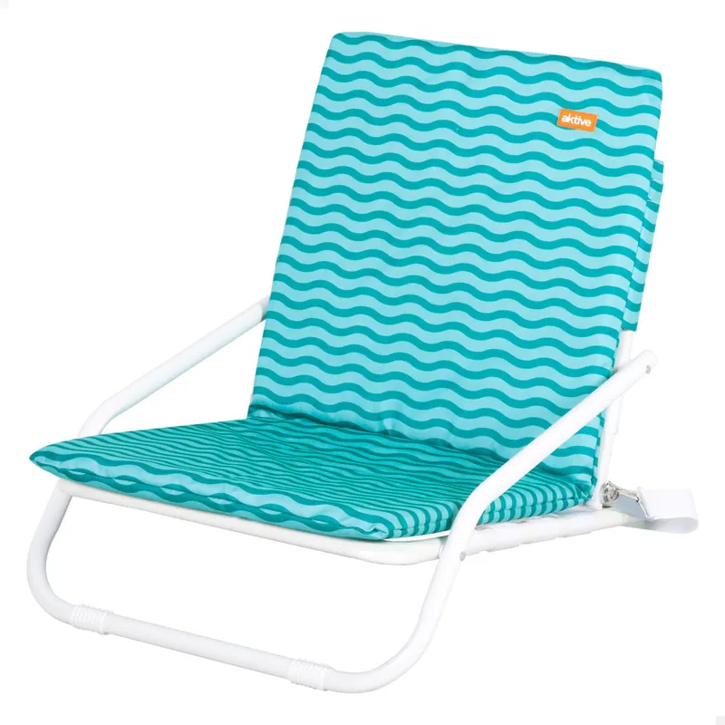 Aktive Silla de playa ligera con asa 46x60x50 cm rayas marineras - Jardín