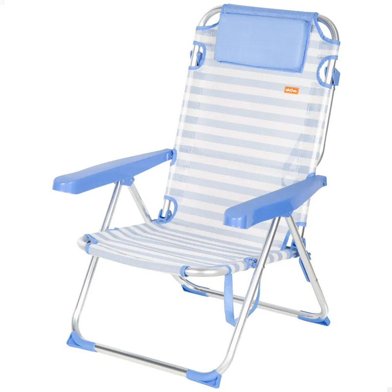 Aktive Silla playa multiposición 48x60x90 cm marinera - Jardín