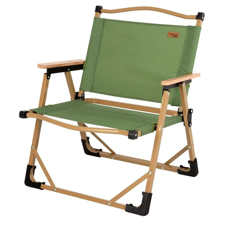 Aktive Silla plegable baja glamping verde acero - Jardín
