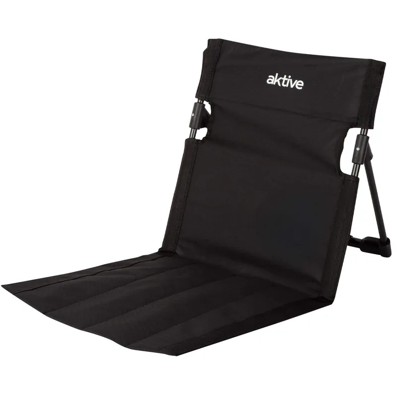 Aktive Silla plegable suelo 40x40x40 cm negra con respaldo ajustable - Jardín