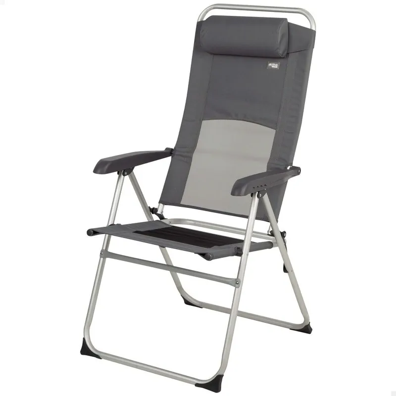 Aktive Silla plegable jardín gris reclinable 6 posiciones