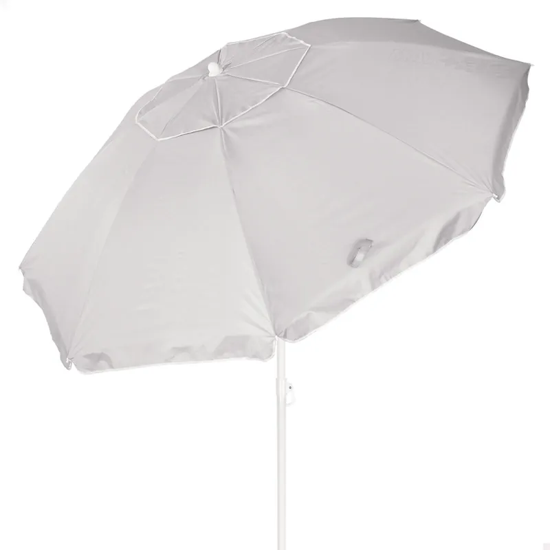 Aktive Sombrilla de playa 8 varillas 200 cm gris inclinable UV50 - Jardín
