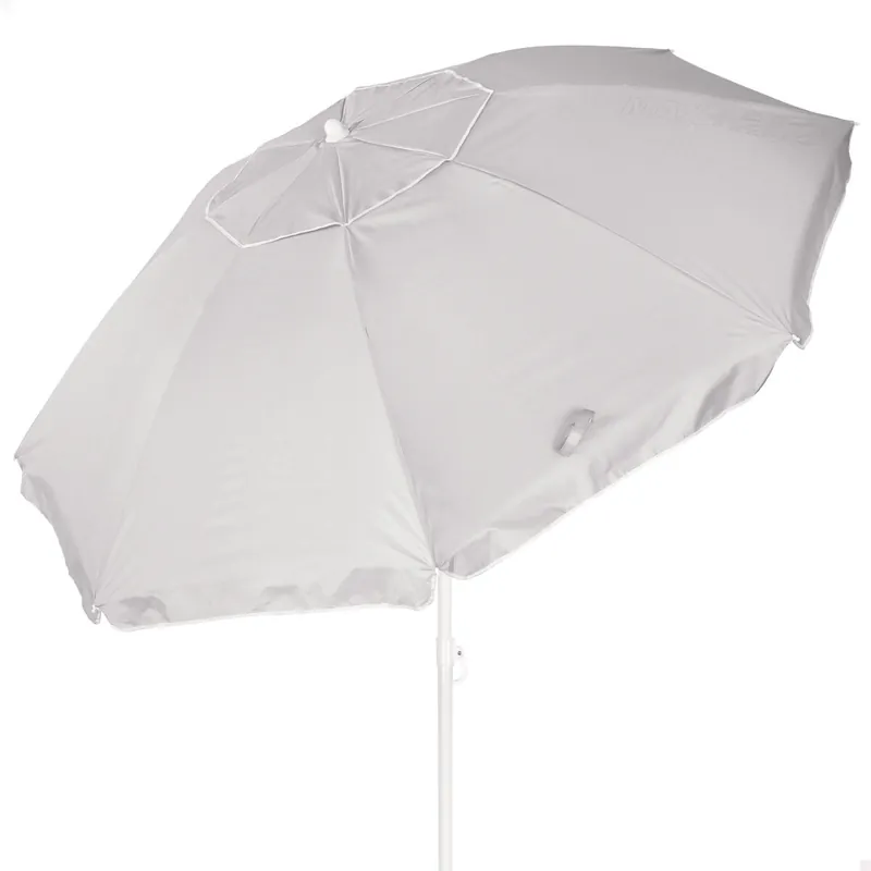Aktive Sombrilla de playa 8 varillas 220 cm gris inclinable UV50 - Jardín