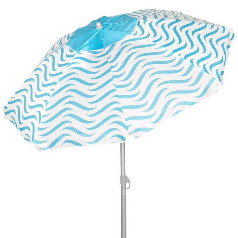 Aktive sombrilla de playa antiviento 8 varillas 220 cm olas playa - Jardín