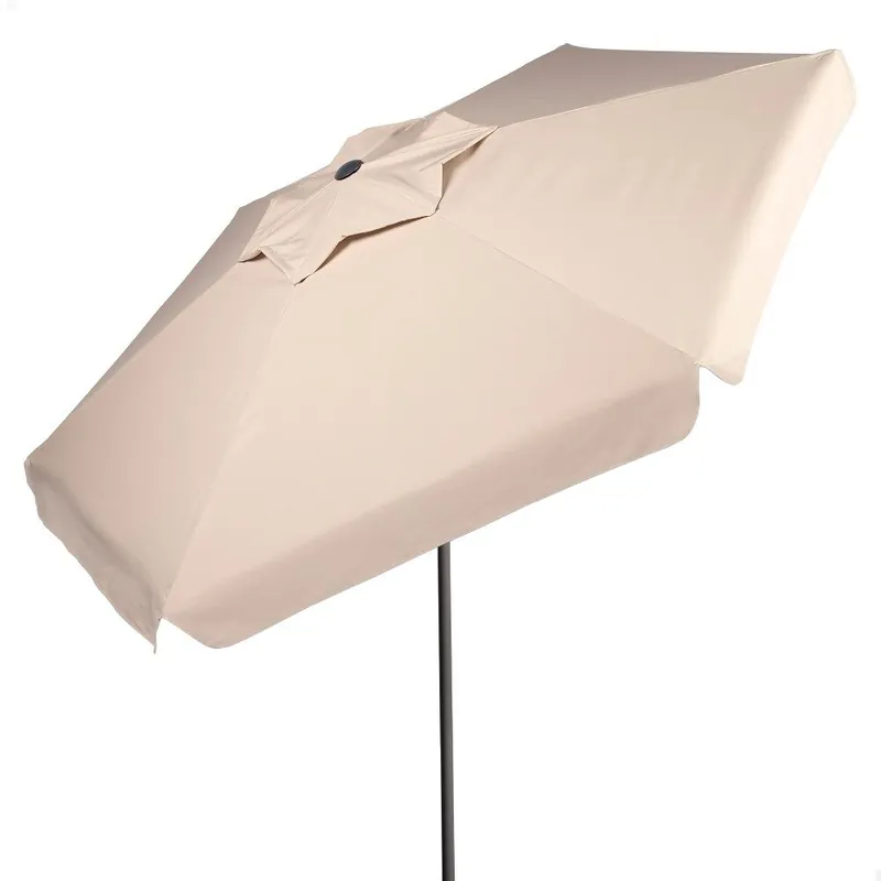 Aktive Sombrilla grande jardín antiviento hexagonal inclinable marfil 230 cm c/protección UV50 y bolsa transporte